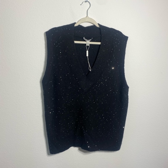 AUTUMN CASHMERE Sequin-embellished cashmere-blend vest - Picture 7 of 10